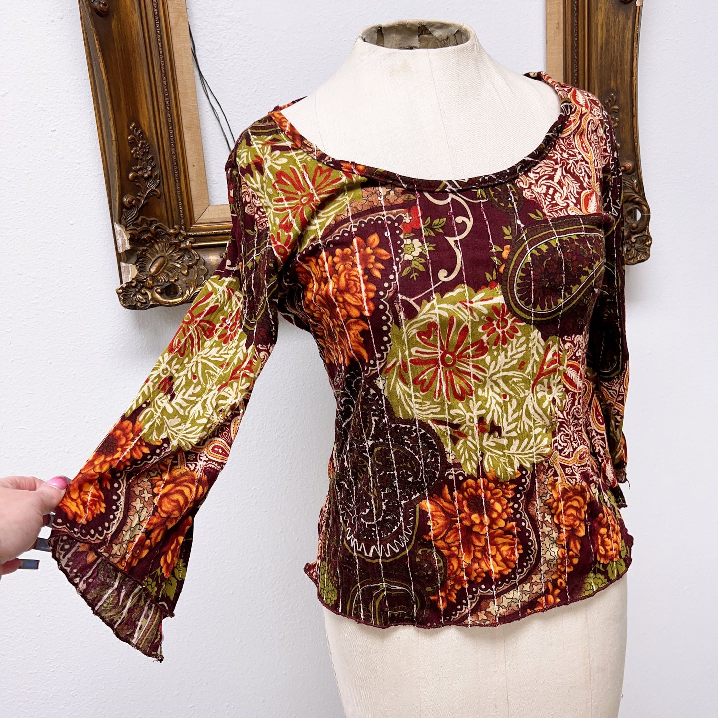Y2K Paisley Fairy Top