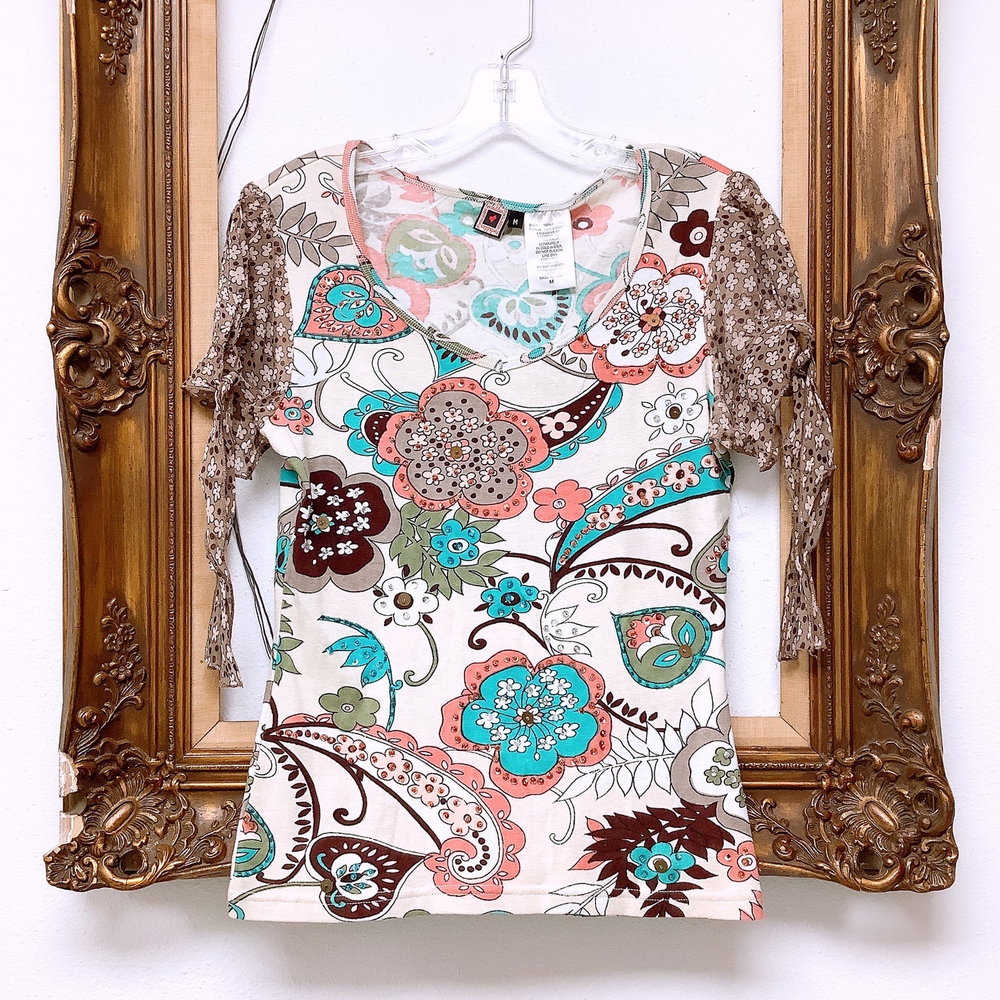 Forbidden Sequined Paisley Top