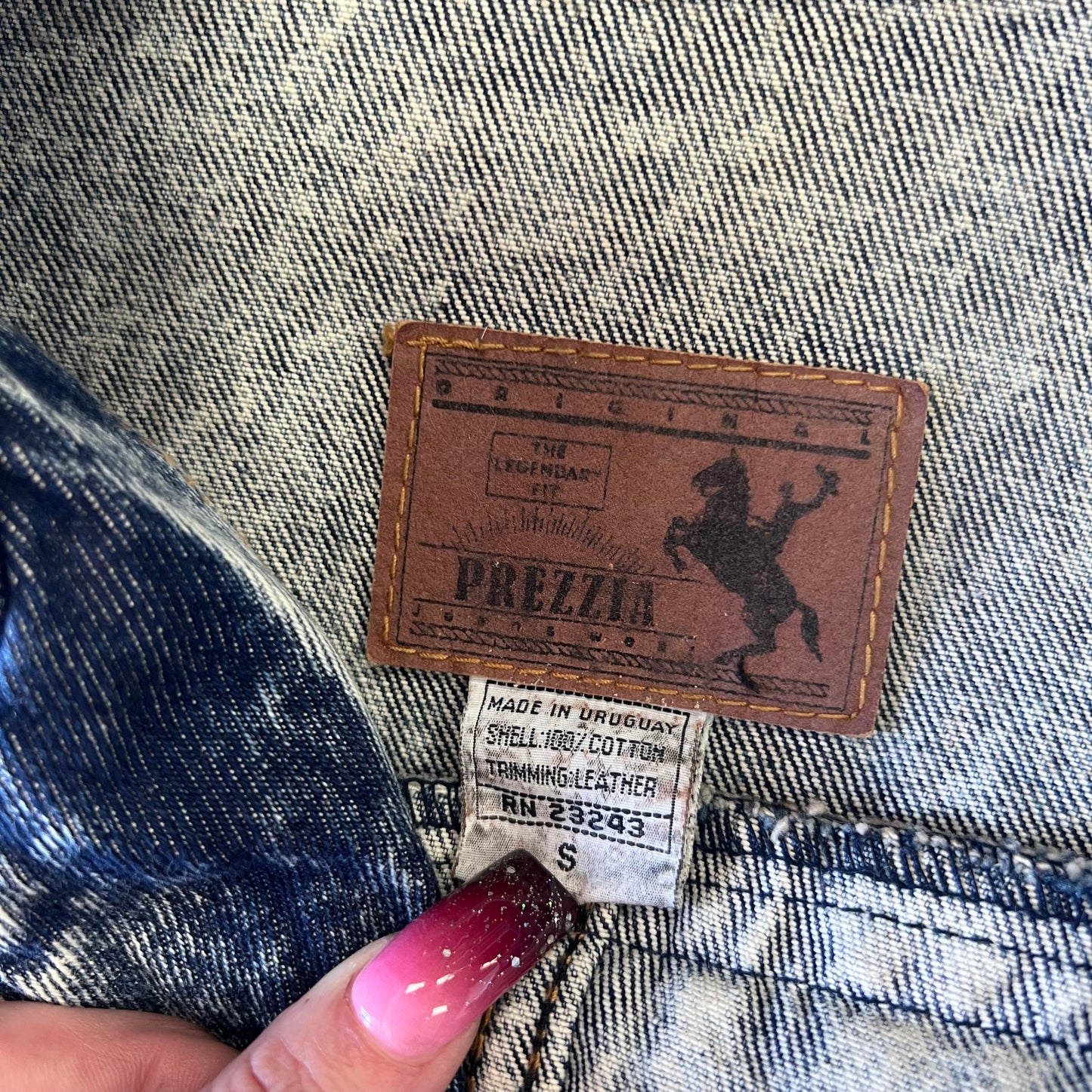 Prezzia Acid Wash Denim Fringe Jacket