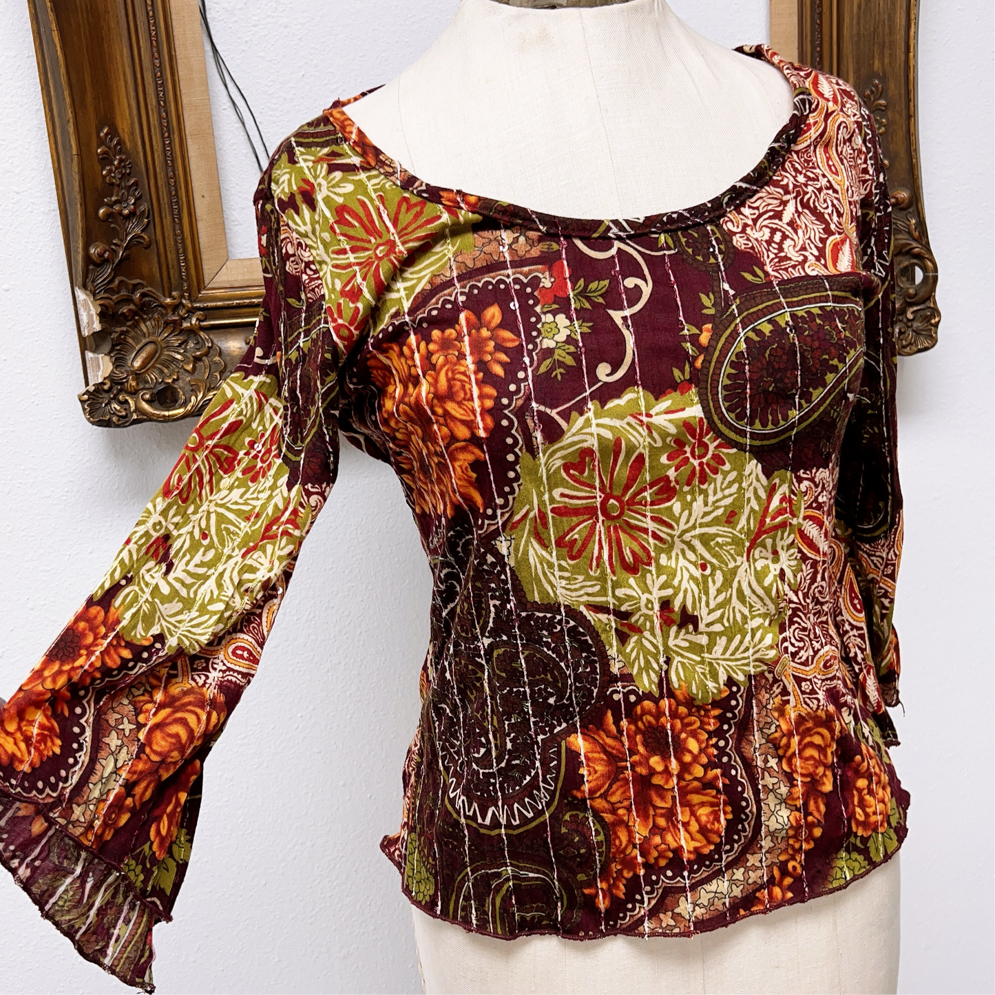 Y2K Paisley Fairy Top