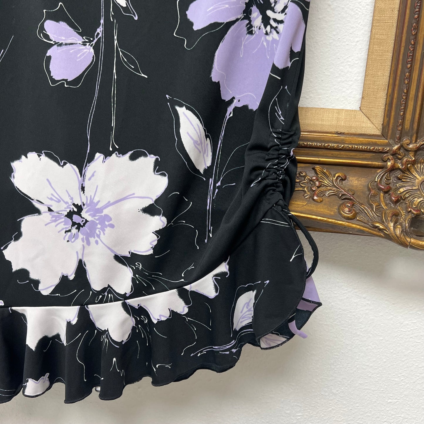 My Michelle Asymmetrical Floral Midi Skirt